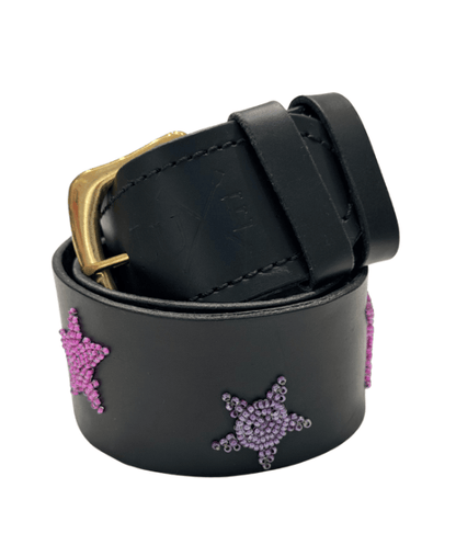 Zinj Designs Belt Stars (Pink/Purple) Belt- 1.75" Beaded Assorted Designs XS/S equestrian team apparel online tack store mobile tack store custom farm apparel custom show stable clothing equestrian lifestyle horse show clothing riding clothes Belt- 1.75" Beaded Assorted Designs XS/S horses equestrian tack store