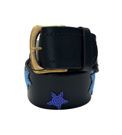 Zinj Designs Belt Stars (Multi Blue) Belt- 1.75" Beaded Assorted Designs XS/S equestrian team apparel online tack store mobile tack store custom farm apparel custom show stable clothing equestrian lifestyle horse show clothing riding clothes Belt- 1.75" Beaded Assorted Designs XS/S horses equestrian tack store