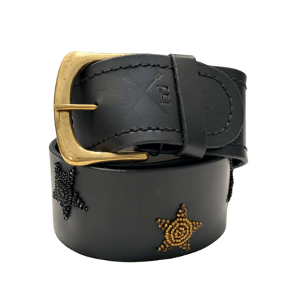 Zinj Designs Belt Stars (Gold/Black) Belt- 1.75" Beaded Assorted Designs XS equestrian team apparel online tack store mobile tack store custom farm apparel custom show stable clothing equestrian lifestyle horse show clothing riding clothes Belt- 1.75" Beaded Assorted Designs XS horses equestrian tack store
