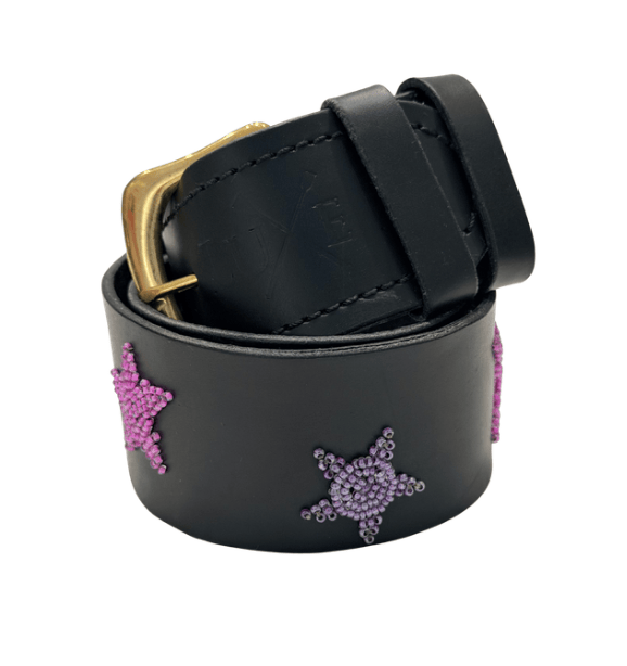 Zinj Designs Belt Stars (Pink/Purple) Belt- 1.75" Beaded Assorted Designs XS equestrian team apparel online tack store mobile tack store custom farm apparel custom show stable clothing equestrian lifestyle horse show clothing riding clothes Belt- 1.75" Beaded Assorted Designs XS horses equestrian tack store