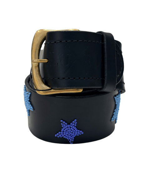 Zinj Designs Belt Stars (multi blue) Belt- 1.75" Beaded Assorted Designs XS equestrian team apparel online tack store mobile tack store custom farm apparel custom show stable clothing equestrian lifestyle horse show clothing riding clothes Belt- 1.75" Beaded Assorted Designs XS horses equestrian tack store
