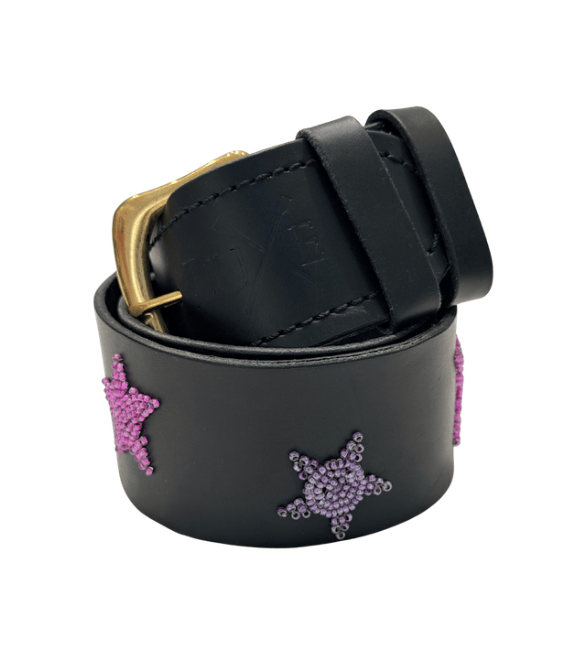 Zinj Designs Belt Stars (Pink/Purple) Belt- 1.75" Beaded Assorted Designs XXS equestrian team apparel online tack store mobile tack store custom farm apparel custom show stable clothing equestrian lifestyle horse show clothing riding clothes Belt- 1.75" Beaded Assorted Designs XXS horses equestrian tack store