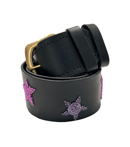Zinj Designs Belt Stars (Pink/Purple) Belt- 1.75" Beaded Assorted Designs XXS equestrian team apparel online tack store mobile tack store custom farm apparel custom show stable clothing equestrian lifestyle horse show clothing riding clothes Belt- 1.75" Beaded Assorted Designs XXS horses equestrian tack store