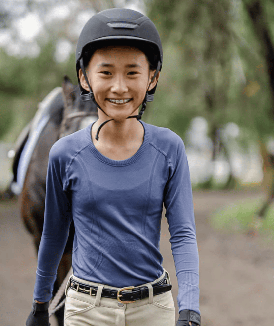 Barn Babe Equestrian Schooling Shirt S / Deep Blue Barn Babe- Tech Shirt (Long Sleeve) equestrian team apparel online tack store mobile tack store custom farm apparel custom show stable clothing equestrian lifestyle horse show clothing riding clothes Barn Babe- Tech Shirt (Long Sleeve) horses equestrian tack store