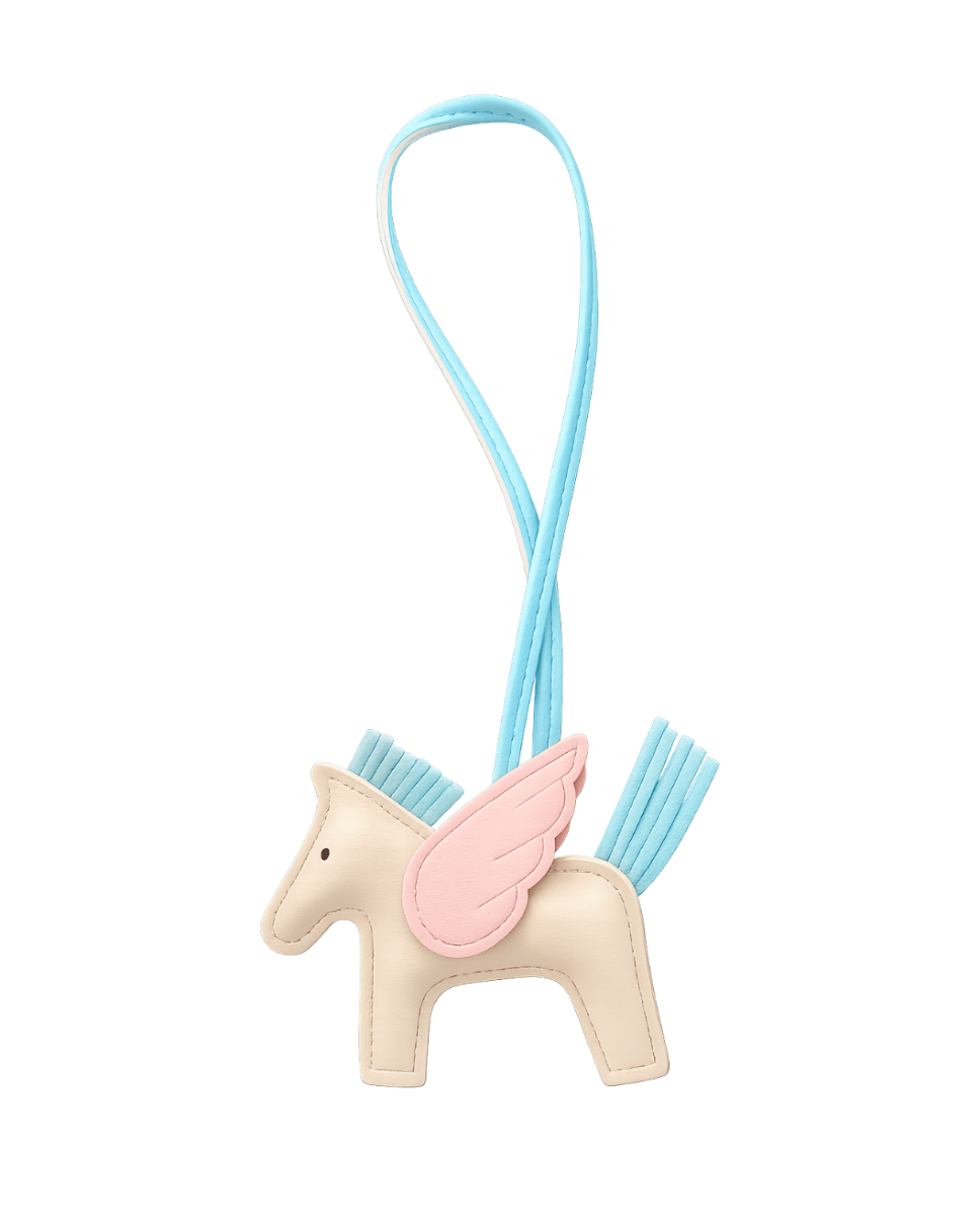 Barn Babe Equestrian charm Cream/Lt. Pink (Baby Blue Rope) Pegasus Bag Charm equestrian team apparel online tack store mobile tack store custom farm apparel custom show stable clothing equestrian lifestyle horse show clothing riding clothes Pegasus Bag Charm horses equestrian tack store