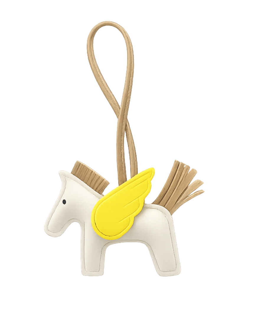 Barn Babe Equestrian charm White/Yellow Pegasus Bag Charm equestrian team apparel online tack store mobile tack store custom farm apparel custom show stable clothing equestrian lifestyle horse show clothing riding clothes Pegasus Bag Charm horses equestrian tack store