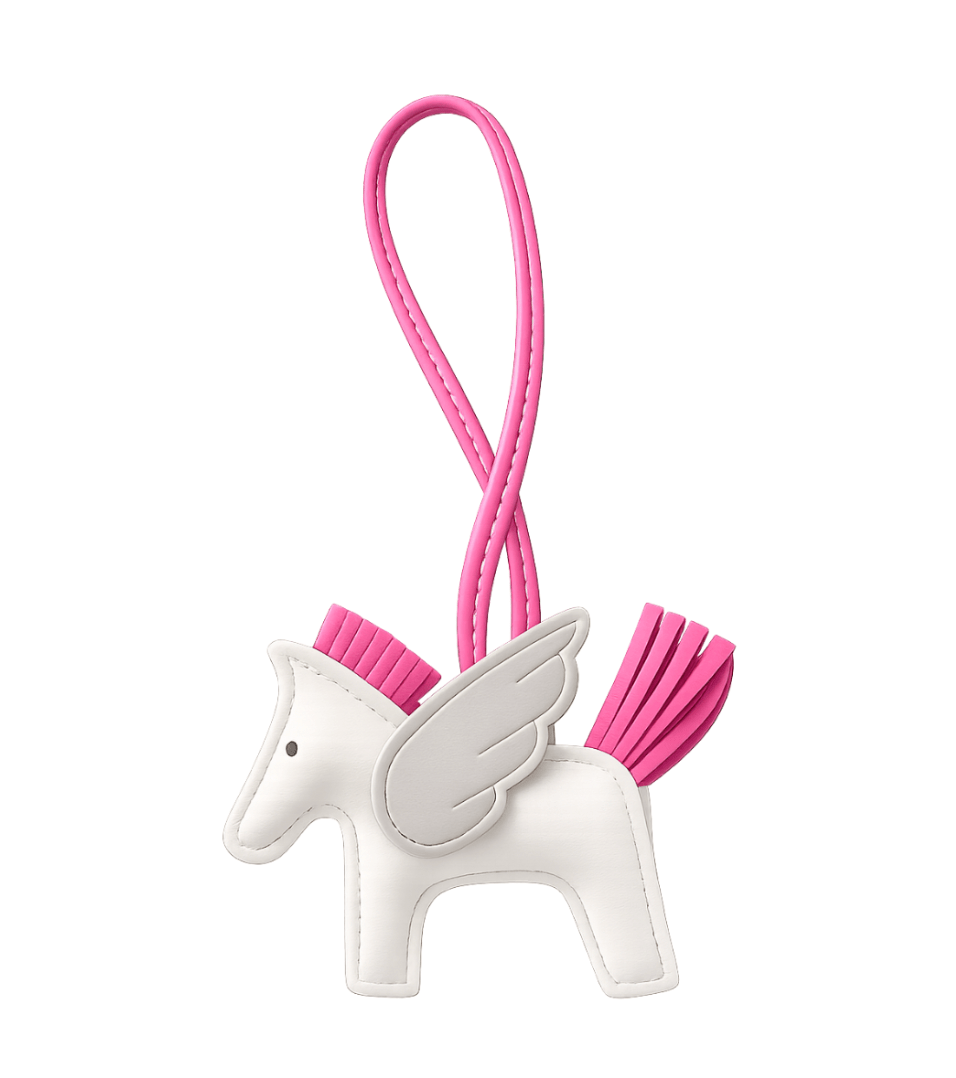 Barn Babe Equestrian charm White/Grey (Pink Rope) Pegasus Bag Charm equestrian team apparel online tack store mobile tack store custom farm apparel custom show stable clothing equestrian lifestyle horse show clothing riding clothes Pegasus Bag Charm horses equestrian tack store
