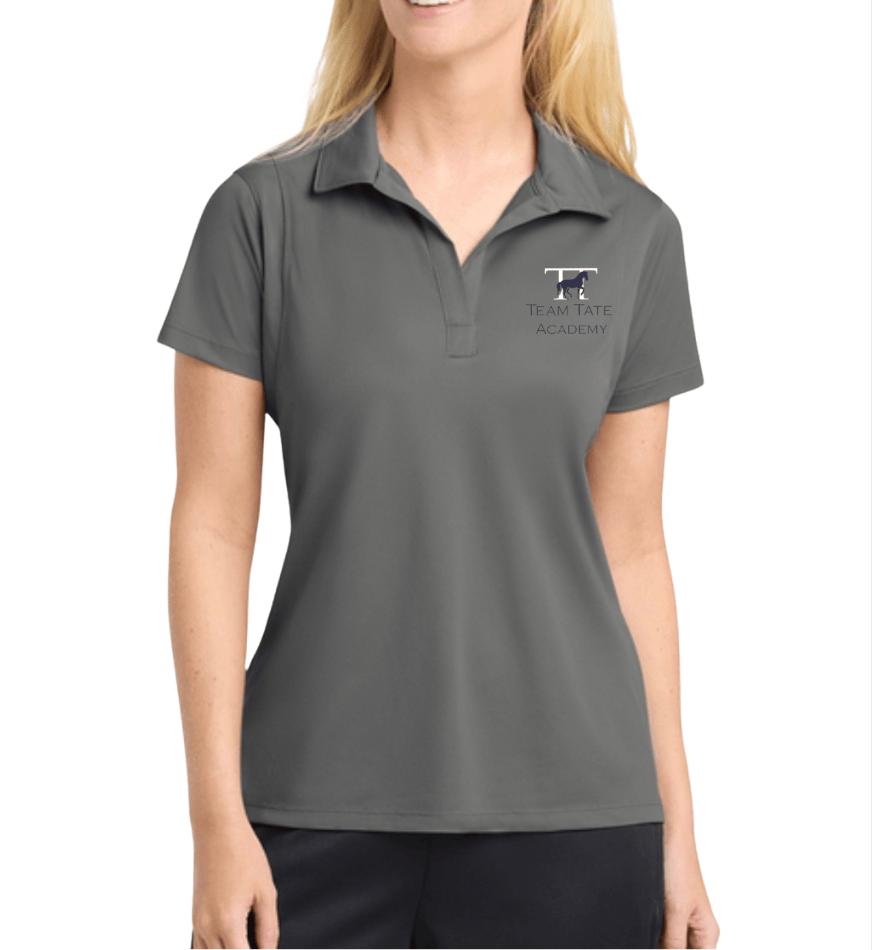 Equestrian Team Apparel Custom Team Shirts Grey / XS / White Team Tate- Polo Shirt equestrian team apparel online tack store mobile tack store custom farm apparel custom show stable clothing equestrian lifestyle horse show clothing riding clothes Team Tate- Polo Shirt horses equestrian tack store
