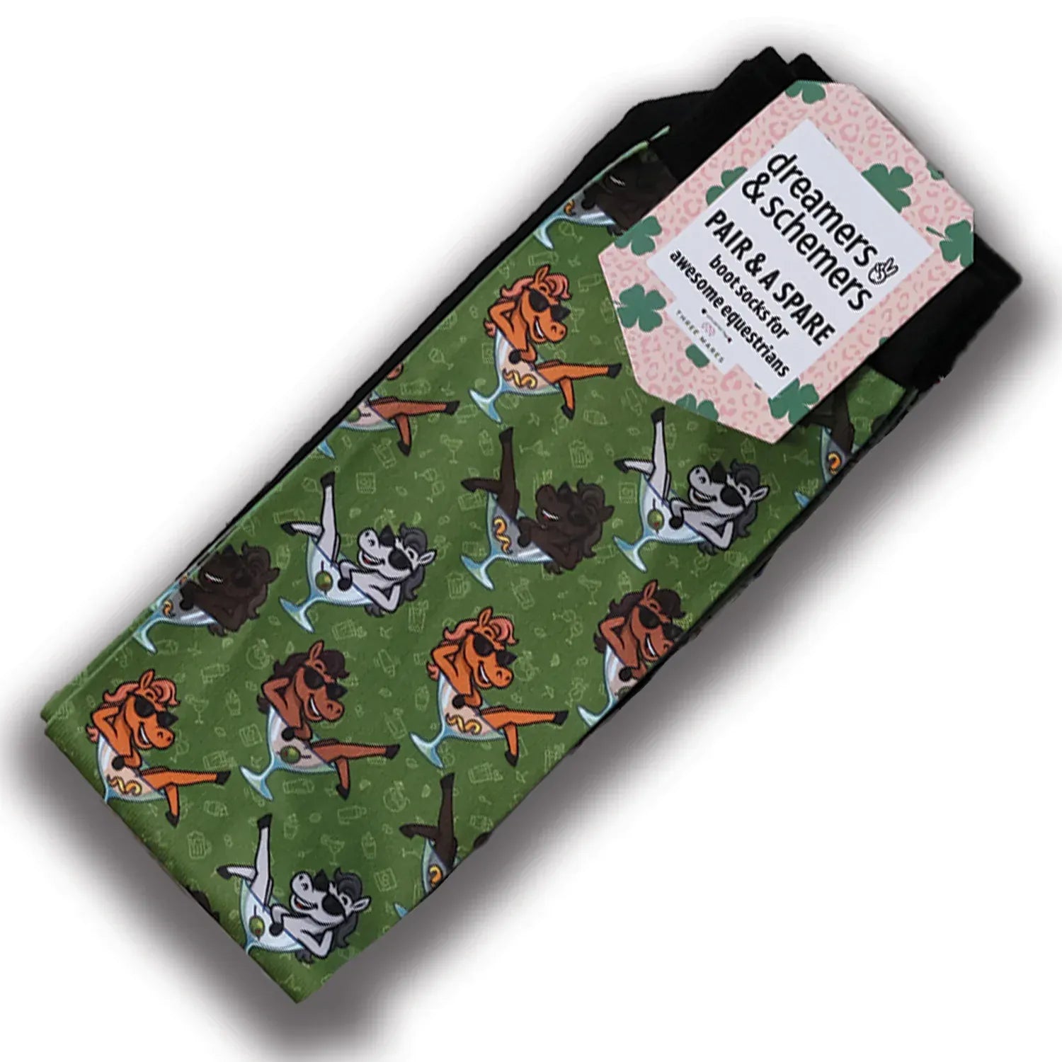 dreamers & schemers Boot Sock Dreamers & Schemers- Shaken not Stirred Pair & a Spare equestrian team apparel online tack store mobile tack store custom farm apparel custom show stable clothing equestrian lifestyle horse show clothing riding clothes Unicorns & Fluffy Clouds Horse Riding  Boot Socks horses equestrian tack store