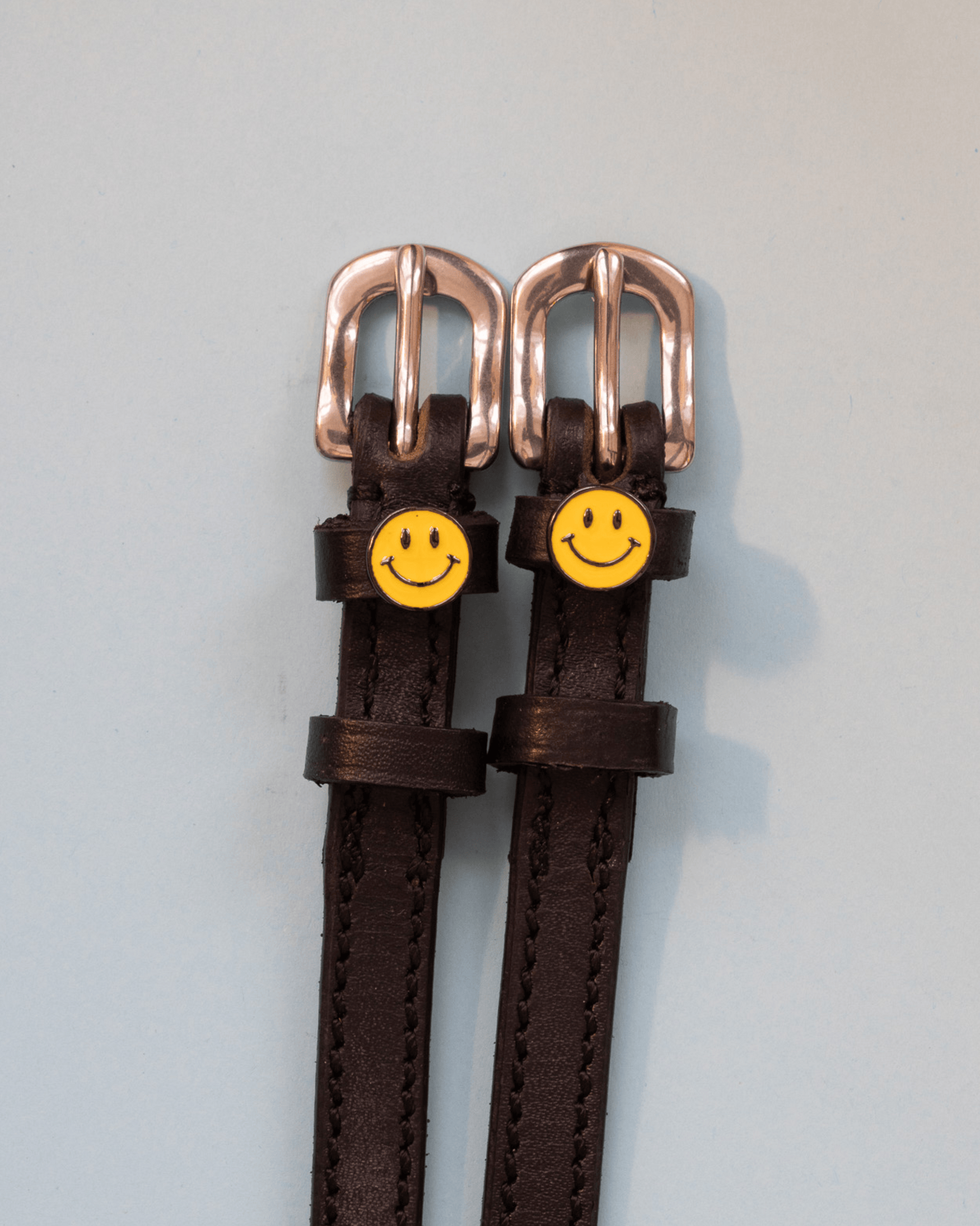 ManeJane Black Spur Straps Spur Straps- Smiley Face (Yellow) equestrian team apparel online tack store mobile tack store custom farm apparel custom show stable clothing equestrian lifestyle horse show clothing riding clothes Spur Straps- Smiley Face (Yellow) horses equestrian tack store