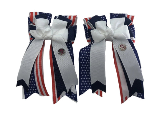 Ponytail Bows Online 3" Tails PonyTail Bows- Stars (USA) equestrian team apparel online tack store mobile tack store custom farm apparel custom show stable clothing equestrian lifestyle horse show clothing riding clothes PonyTail Bows- Stars (USA) horses equestrian tack store