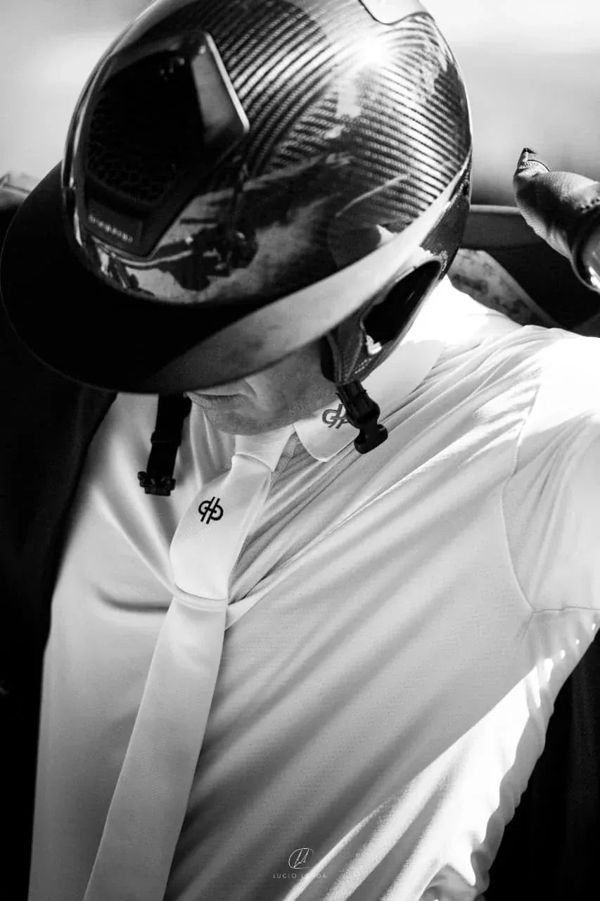 the bit equestrian brand Men's accessories White w/Black logo The Bit Equestrian Brand- Competition Tie equestrian team apparel online tack store mobile tack store custom farm apparel custom show stable clothing equestrian lifestyle horse show clothing riding clothes The Bit Equestrian Brand- Competition Tie horses equestrian tack store
