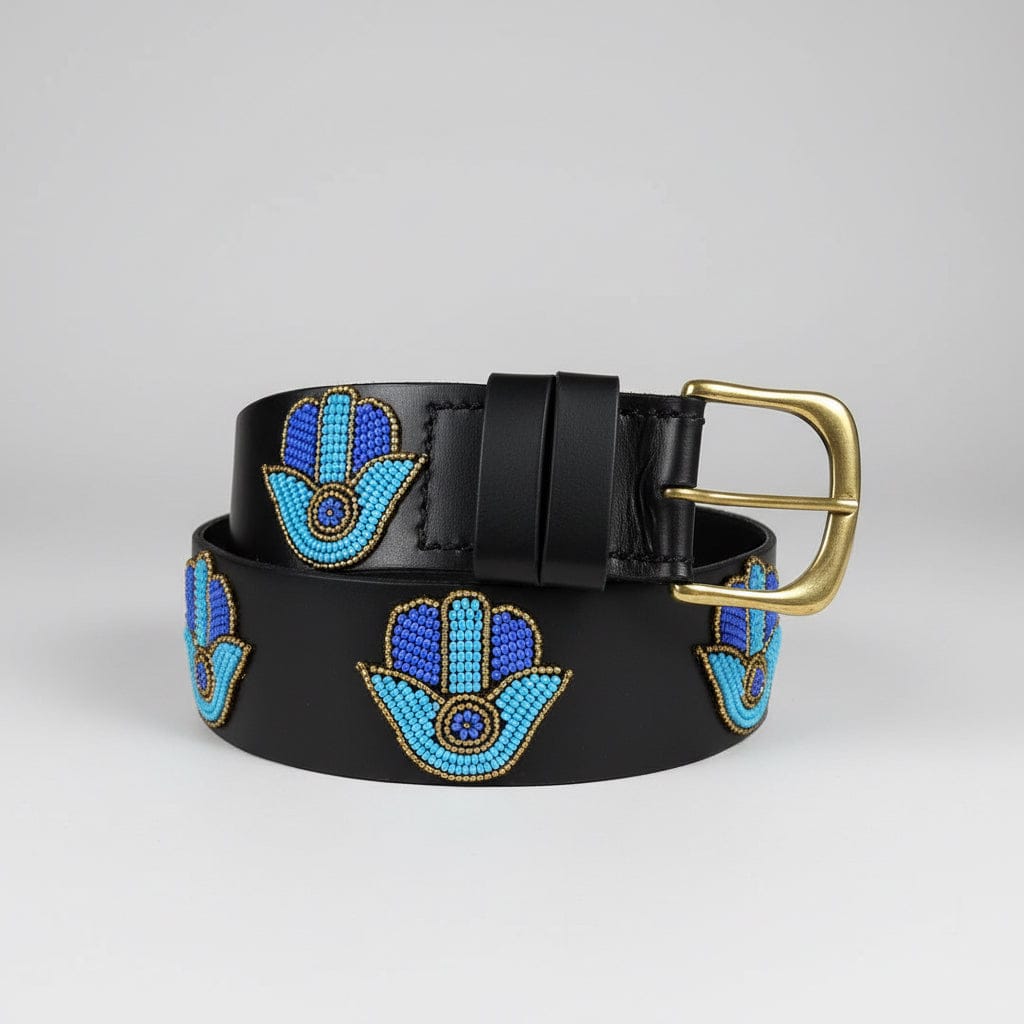 Zinj Designs Hamsa Belt- 1.75" Beaded Assorted Designs M/L equestrian team apparel online tack store mobile tack store custom farm apparel custom show stable clothing equestrian lifestyle horse show clothing riding clothes Belt- 1.75" Beaded Assorted Designs M/L horses equestrian tack store