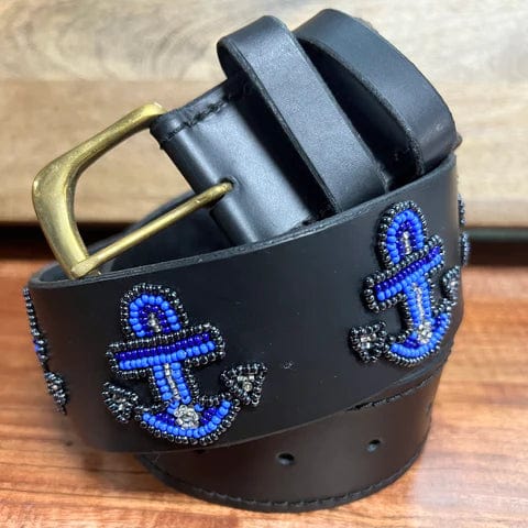 Zinj Designs Anchors / XXS Belt- 1.75" Beaded Assorted Designs equestrian team apparel online tack store mobile tack store custom farm apparel custom show stable clothing equestrian lifestyle horse show clothing riding clothes horses equestrian tack store