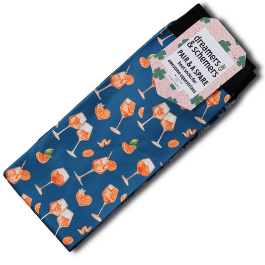 dreamers & schemers Boot Sock Dreamers & Schemers- Aperol Spritz equestrian team apparel online tack store mobile tack store custom farm apparel custom show stable clothing equestrian lifestyle horse show clothing riding clothes Unicorns & Fluffy Clouds Horse Riding  Boot Socks horses equestrian tack store