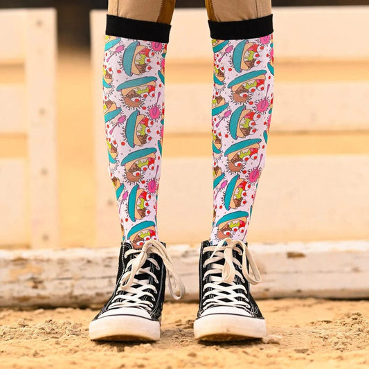 dreamers & schemers Boot Sock Dreamers & Schemers- Banana Split equestrian team apparel online tack store mobile tack store custom farm apparel custom show stable clothing equestrian lifestyle horse show clothing riding clothes Unicorns & Fluffy Clouds Horse Riding  Boot Socks horses equestrian tack store