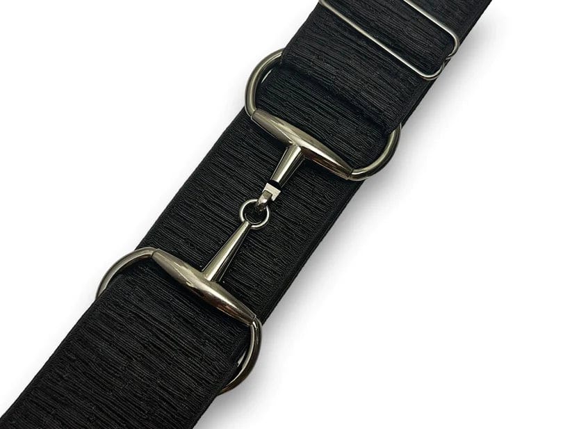 Bucking Belts Belts Black with Black Buckle Bucking Equestrian-Bit Buckle Belt (Solid with Pattern) equestrian team apparel online tack store mobile tack store custom farm apparel custom show stable clothing equestrian lifestyle horse show clothing riding clothes horses equestrian tack store
