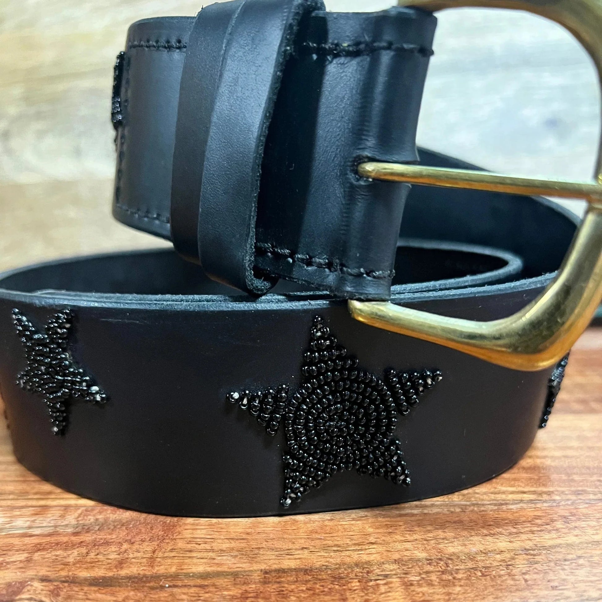 Zinj Designs Black Stars Belt- 1.75" Beaded Assorted Designs XS/S equestrian team apparel online tack store mobile tack store custom farm apparel custom show stable clothing equestrian lifestyle horse show clothing riding clothes Belt- 1.75" Beaded Assorted Designs XS/S horses equestrian tack store