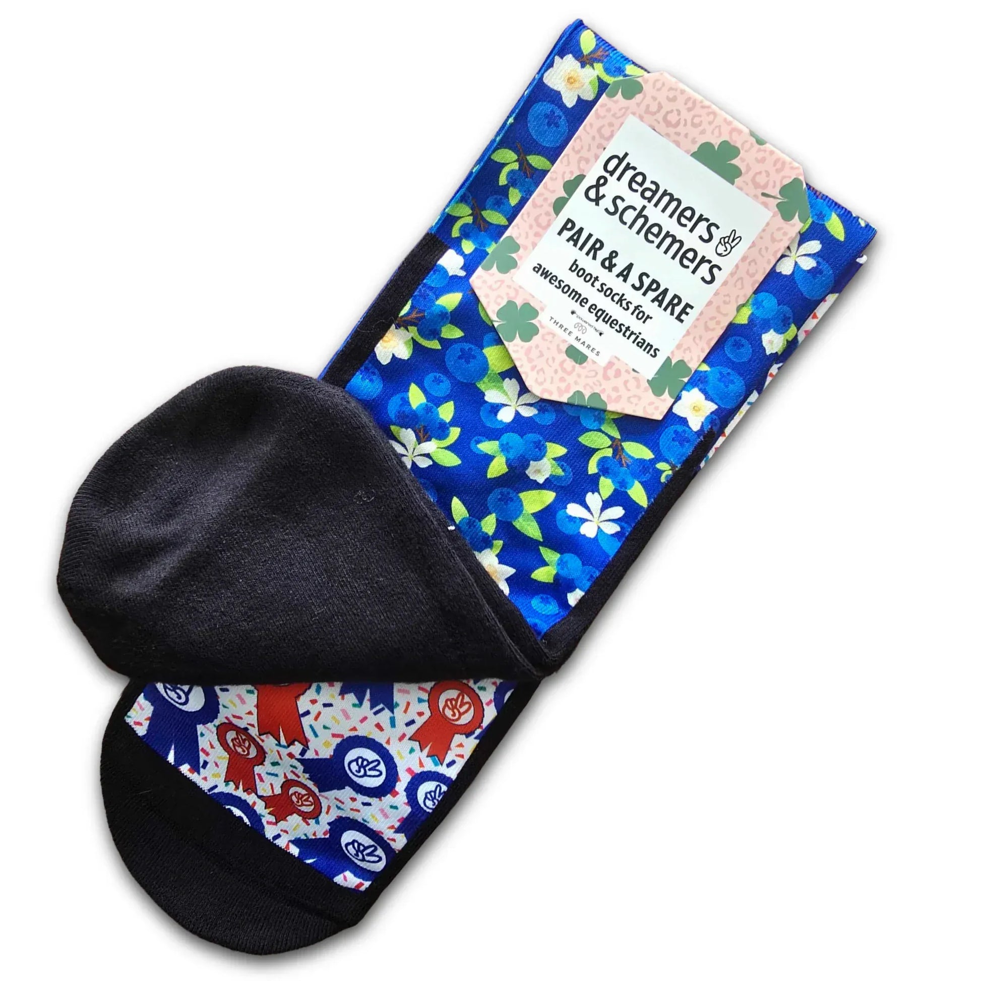 Dreamers & Schemers Socks Dreamers & Schemers- Blueberries Pair & a Spare equestrian team apparel online tack store mobile tack store custom farm apparel custom show stable clothing equestrian lifestyle horse show clothing riding clothes Dreamers & Schemers- Blueberries Pair & a Spare horses equestrian tack store