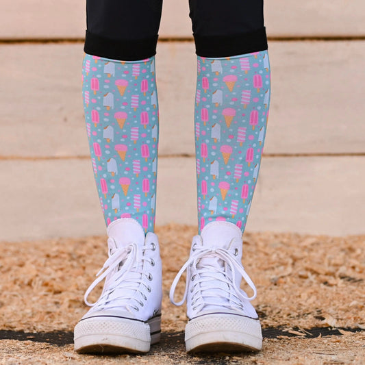 dreamers & schemers Boot Sock Dreamers & Schemers- Brain Freeze equestrian team apparel online tack store mobile tack store custom farm apparel custom show stable clothing equestrian lifestyle horse show clothing riding clothes Unicorns & Fluffy Clouds Horse Riding  Boot Socks horses equestrian tack store