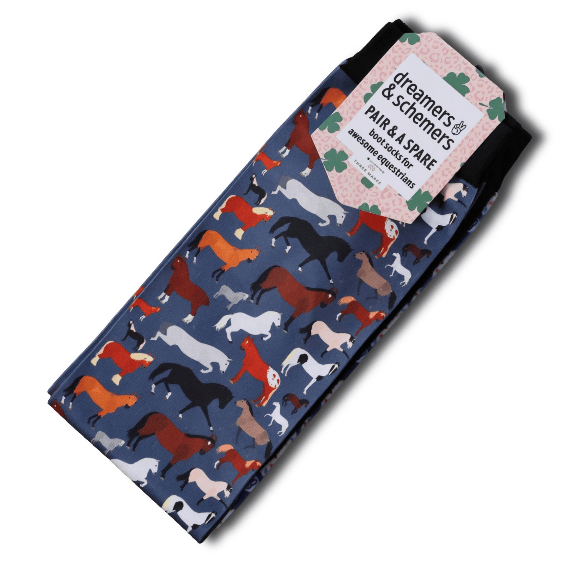 dreamers & schemers Boot Sock Dreamers & Schemers- Breeds of the World (Youth) equestrian team apparel online tack store mobile tack store custom farm apparel custom show stable clothing equestrian lifestyle horse show clothing riding clothes Unicorns & Fluffy Clouds Horse Riding  Boot Socks horses equestrian tack store