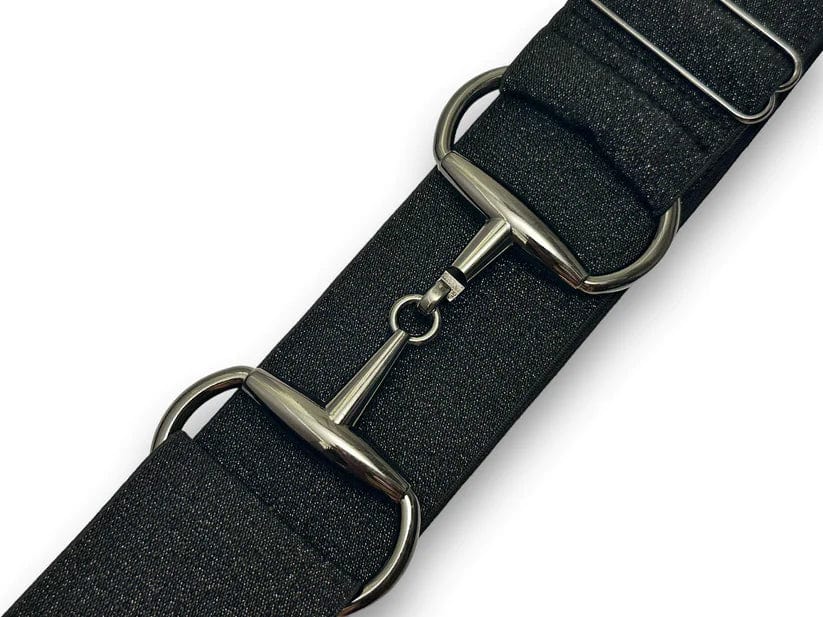 Bucking Belts Belts Black with Black Buckle Bucking Equestrian-Bit Buckle Belt (Solid Sparkle) equestrian team apparel online tack store mobile tack store custom farm apparel custom show stable clothing equestrian lifestyle horse show clothing riding clothes horses equestrian tack store
