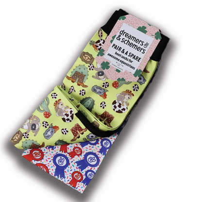 Dreamers & Schemers Socks Dreamers & Schemers- Buckle Bunny Pair & a Spare equestrian team apparel online tack store mobile tack store custom farm apparel custom show stable clothing equestrian lifestyle horse show clothing riding clothes Dreamers & Schemers- Buckle Bunny Pair & a Spare horses equestrian tack store