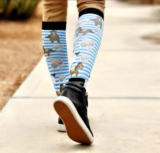 dreamers & schemers Boot Sock Dreamers & Schemers- Cash Money equestrian team apparel online tack store mobile tack store custom farm apparel custom show stable clothing equestrian lifestyle horse show clothing riding clothes Unicorns & Fluffy Clouds Horse Riding  Boot Socks horses equestrian tack store