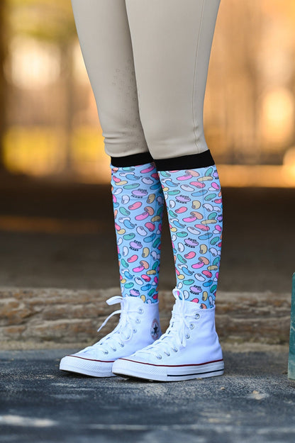 dreamers & schemers Boot Sock Dreamers & Schemers- Cool Beans equestrian team apparel online tack store mobile tack store custom farm apparel custom show stable clothing equestrian lifestyle horse show clothing riding clothes Unicorns & Fluffy Clouds Horse Riding  Boot Socks horses equestrian tack store