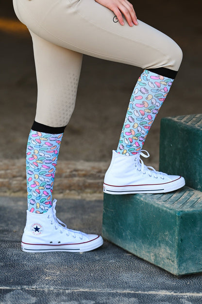 dreamers & schemers Boot Sock Dreamers & Schemers- Cool Beans equestrian team apparel online tack store mobile tack store custom farm apparel custom show stable clothing equestrian lifestyle horse show clothing riding clothes Unicorns & Fluffy Clouds Horse Riding  Boot Socks horses equestrian tack store