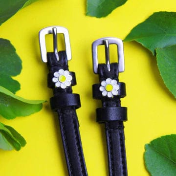 ManeJane Black Spur Straps Spur Straps- Daisy Flower equestrian team apparel online tack store mobile tack store custom farm apparel custom show stable clothing equestrian lifestyle horse show clothing riding clothes horses equestrian tack store