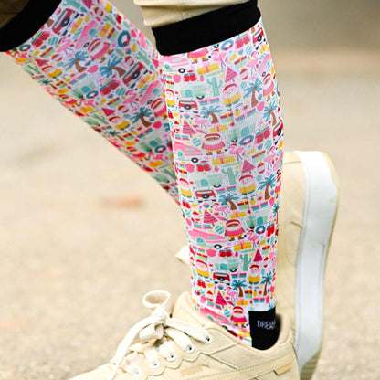 dreamers & schemers Boot Sock Dreamers & Schemers- Deck The Palms equestrian team apparel online tack store mobile tack store custom farm apparel custom show stable clothing equestrian lifestyle horse show clothing riding clothes Unicorns & Fluffy Clouds Horse Riding  Boot Socks horses equestrian tack store