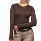 TKEQ Women's Casual Shirt XS/S TKEQ- Kennedy Seamless Long Sleeve Shirt 2.0 (Espresso) equestrian team apparel online tack store mobile tack store custom farm apparel custom show stable clothing equestrian lifestyle horse show clothing riding clothes TKEQ- Kennedy Seamless Long Sleeve Shirt 2.0 (Espresso) horses equestrian tack store