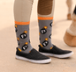 dreamers & schemers Boot Sock F Bomb (Grey/Orange) Dreamers & Schemers-  Crew Socks equestrian team apparel online tack store mobile tack store custom farm apparel custom show stable clothing equestrian lifestyle horse show clothing riding clothes Unicorns & Fluffy Clouds Horse Riding  Boot Socks horses equestrian tack store