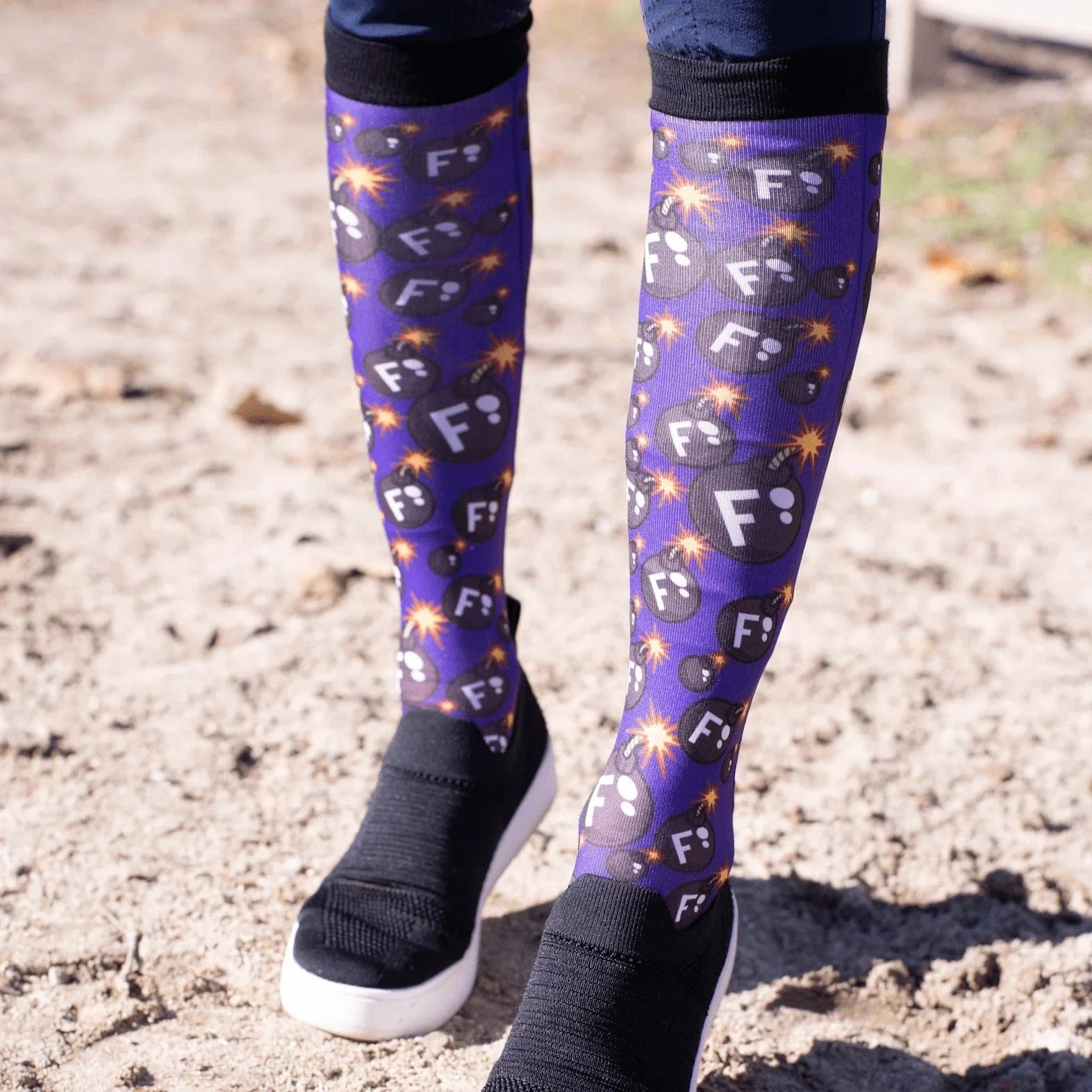 dreamers & schemers Boot Sock Dreamers & Schemers-  F Bomb equestrian team apparel online tack store mobile tack store custom farm apparel custom show stable clothing equestrian lifestyle horse show clothing riding clothes Unicorns & Fluffy Clouds Horse Riding  Boot Socks horses equestrian tack store