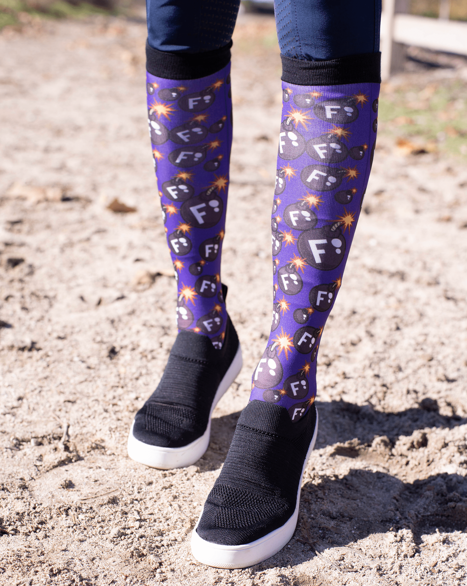 Dreamers & Schemers Socks Dreamers & Schemers- F Bomb (Single Pair) equestrian team apparel online tack store mobile tack store custom farm apparel custom show stable clothing equestrian lifestyle horse show clothing riding clothes horses equestrian tack store