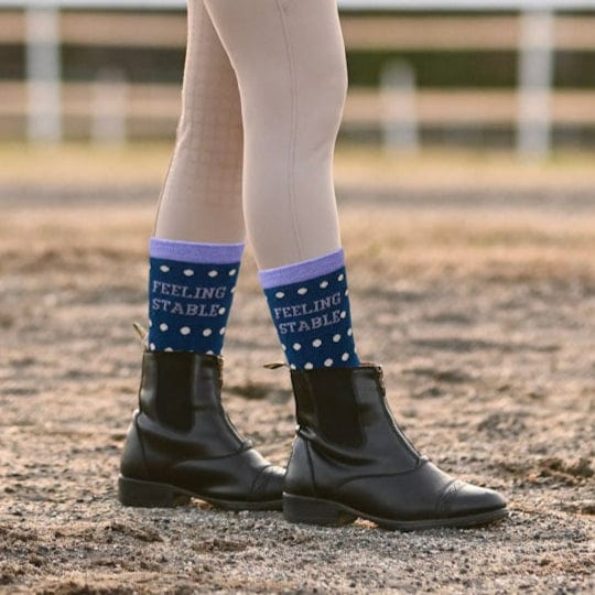 dreamers & schemers Boot Sock Feeling Stable Dreamers & Schemers-  Crew Socks equestrian team apparel online tack store mobile tack store custom farm apparel custom show stable clothing equestrian lifestyle horse show clothing riding clothes Unicorns & Fluffy Clouds Horse Riding  Boot Socks horses equestrian tack store