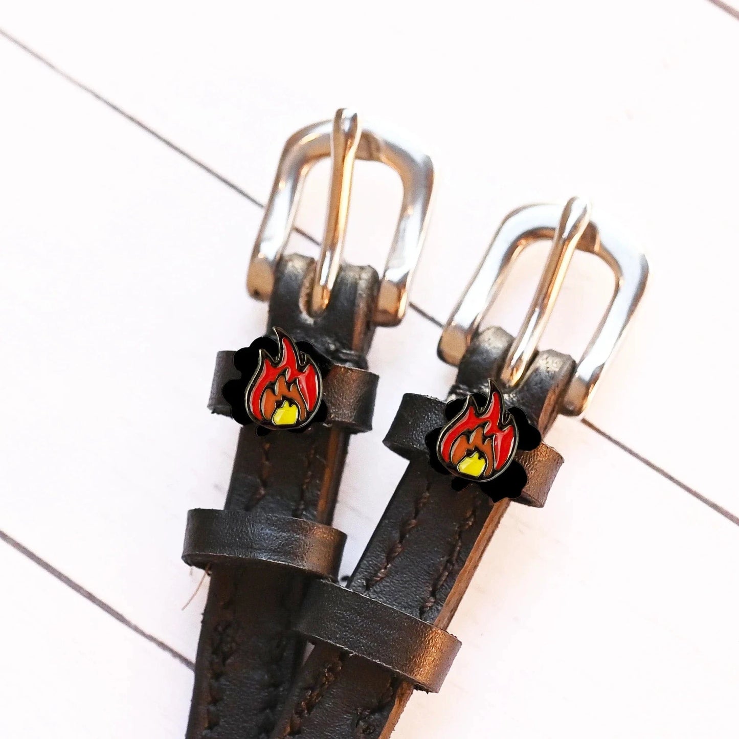 ManeJane Spur Straps Spur Straps- Flame equestrian team apparel online tack store mobile tack store custom farm apparel custom show stable clothing equestrian lifestyle horse show clothing riding clothes ManeJane Frogger Spur Straps horses equestrian tack store
