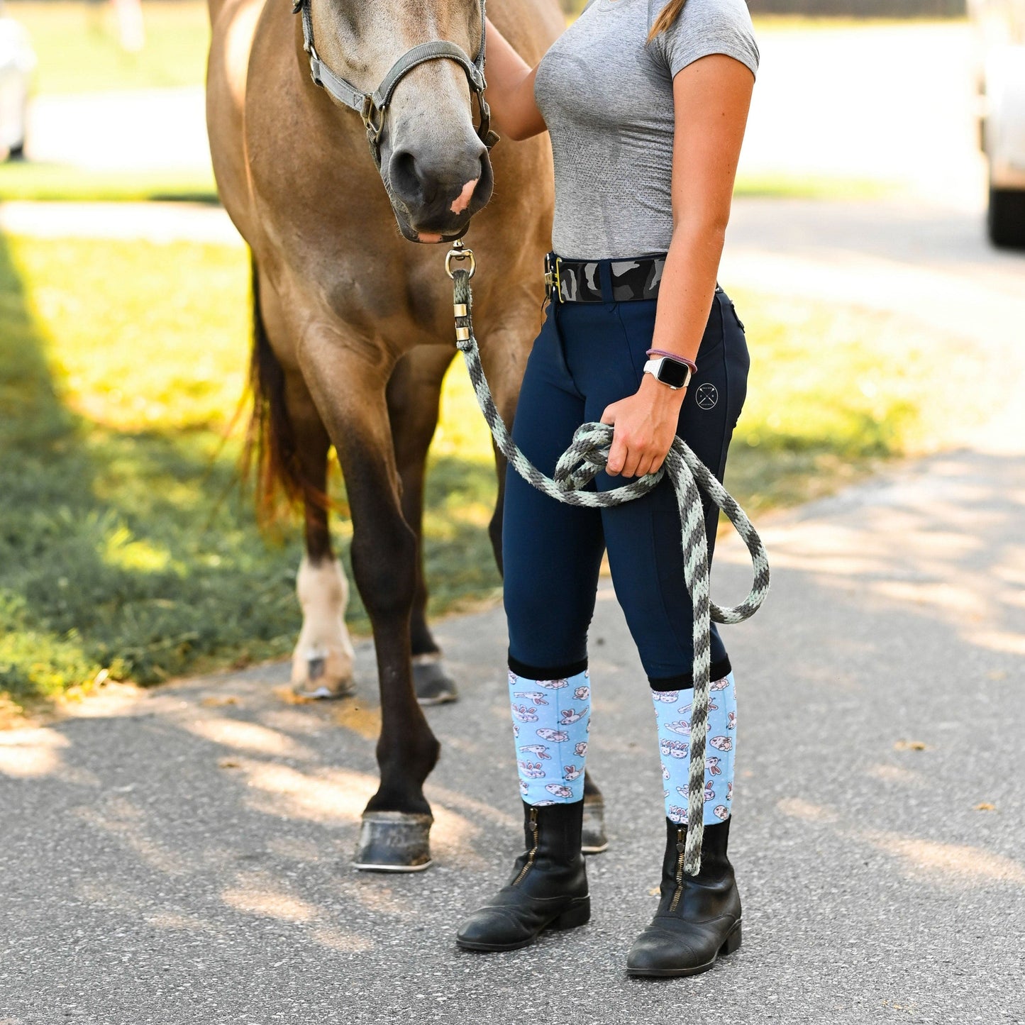 dreamers & schemers Boot Sock Dreamers & Schemers- Floofy Feet (Youth) equestrian team apparel online tack store mobile tack store custom farm apparel custom show stable clothing equestrian lifestyle horse show clothing riding clothes Unicorns & Fluffy Clouds Horse Riding  Boot Socks horses equestrian tack store