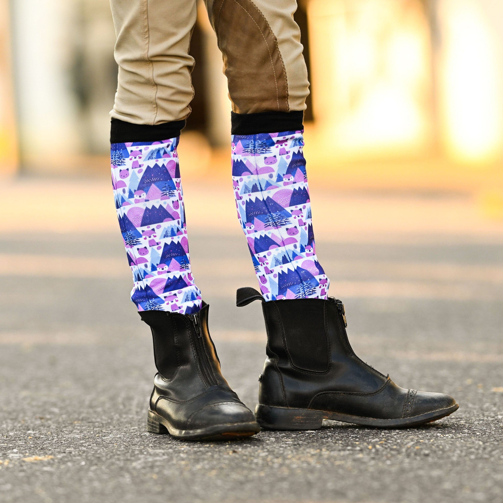 dreamers & schemers Boot Sock Dreamers & Schemers- Foxy Flurries (Youth) equestrian team apparel online tack store mobile tack store custom farm apparel custom show stable clothing equestrian lifestyle horse show clothing riding clothes Unicorns & Fluffy Clouds Horse Riding  Boot Socks horses equestrian tack store