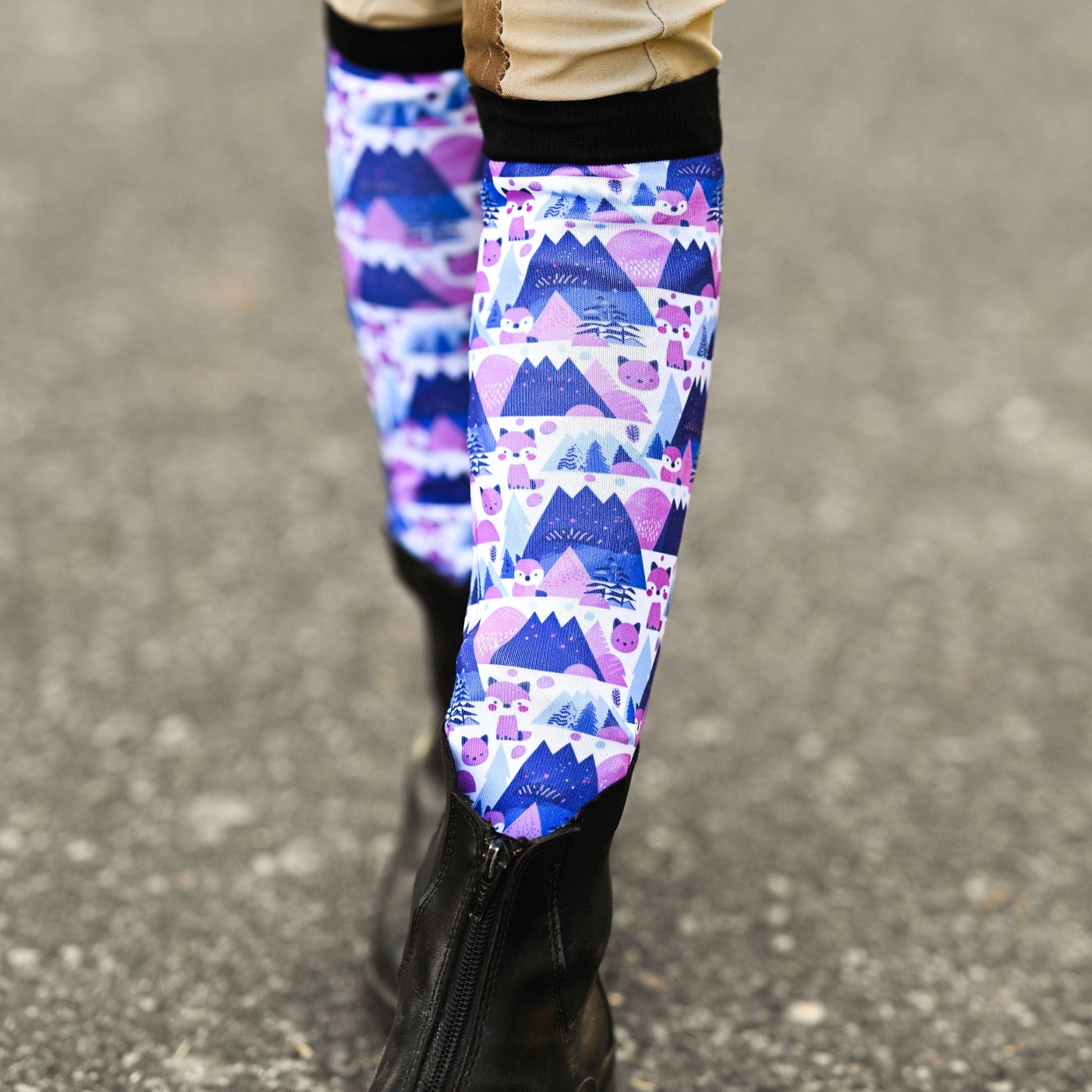 dreamers & schemers Boot Sock Dreamers & Schemers- Foxy Flurries (Youth) equestrian team apparel online tack store mobile tack store custom farm apparel custom show stable clothing equestrian lifestyle horse show clothing riding clothes Unicorns & Fluffy Clouds Horse Riding  Boot Socks horses equestrian tack store