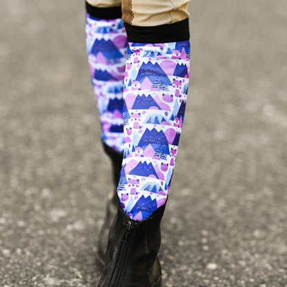 dreamers & schemers Boot Sock Dreamers & Schemers- Foxy Flurries (Youth) equestrian team apparel online tack store mobile tack store custom farm apparel custom show stable clothing equestrian lifestyle horse show clothing riding clothes Unicorns & Fluffy Clouds Horse Riding  Boot Socks horses equestrian tack store