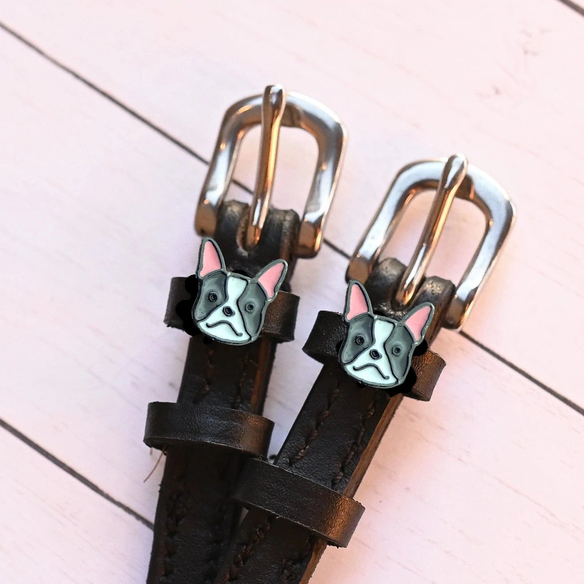 ManeJane Spur Straps Spur Straps- Frenchie Dog equestrian team apparel online tack store mobile tack store custom farm apparel custom show stable clothing equestrian lifestyle horse show clothing riding clothes ManeJane Frogger Spur Straps horses equestrian tack store