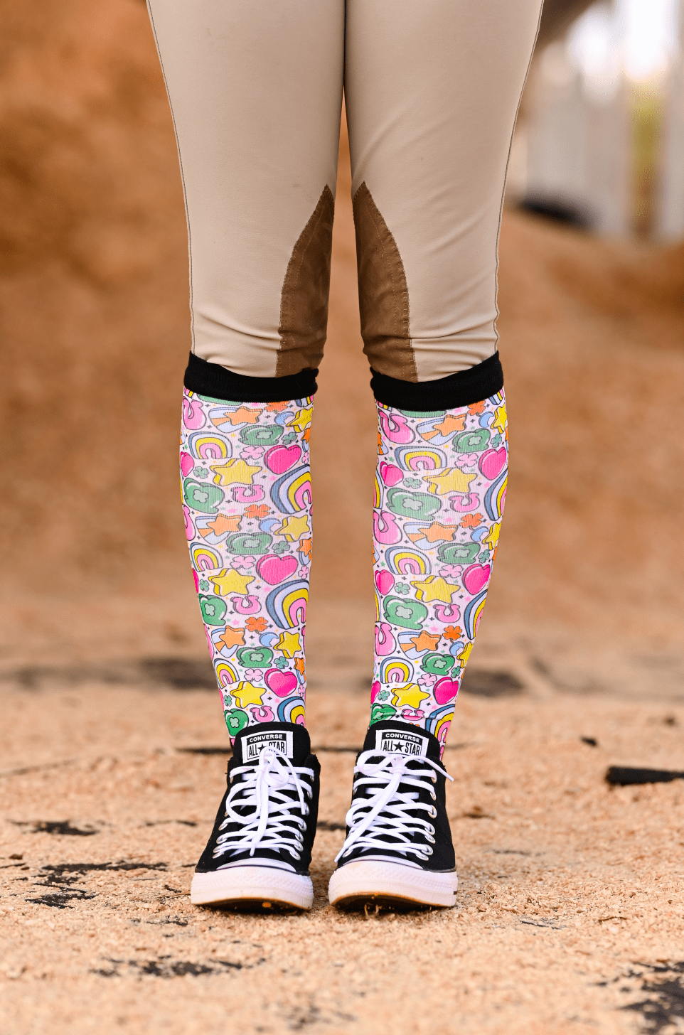 dreamers & schemers Boot Sock Dreamers & Schemers- Full O Luck equestrian team apparel online tack store mobile tack store custom farm apparel custom show stable clothing equestrian lifestyle horse show clothing riding clothes Unicorns & Fluffy Clouds Horse Riding  Boot Socks horses equestrian tack store