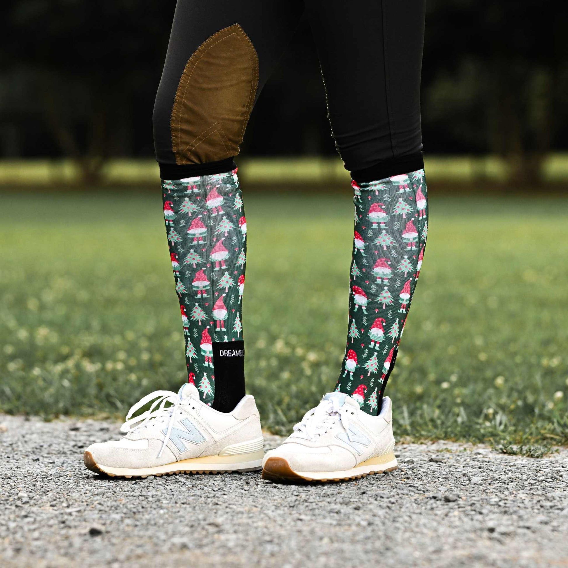 dreamers & schemers Boot Sock Dreamers & Schemers- Gnome For The Holidays (Youth) equestrian team apparel online tack store mobile tack store custom farm apparel custom show stable clothing equestrian lifestyle horse show clothing riding clothes Unicorns & Fluffy Clouds Horse Riding  Boot Socks horses equestrian tack store