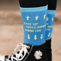 dreamers & schemers Boot Sock Golden Rules (Blue) Dreamers & Schemers-  Crew Socks equestrian team apparel online tack store mobile tack store custom farm apparel custom show stable clothing equestrian lifestyle horse show clothing riding clothes Unicorns & Fluffy Clouds Horse Riding  Boot Socks horses equestrian tack store