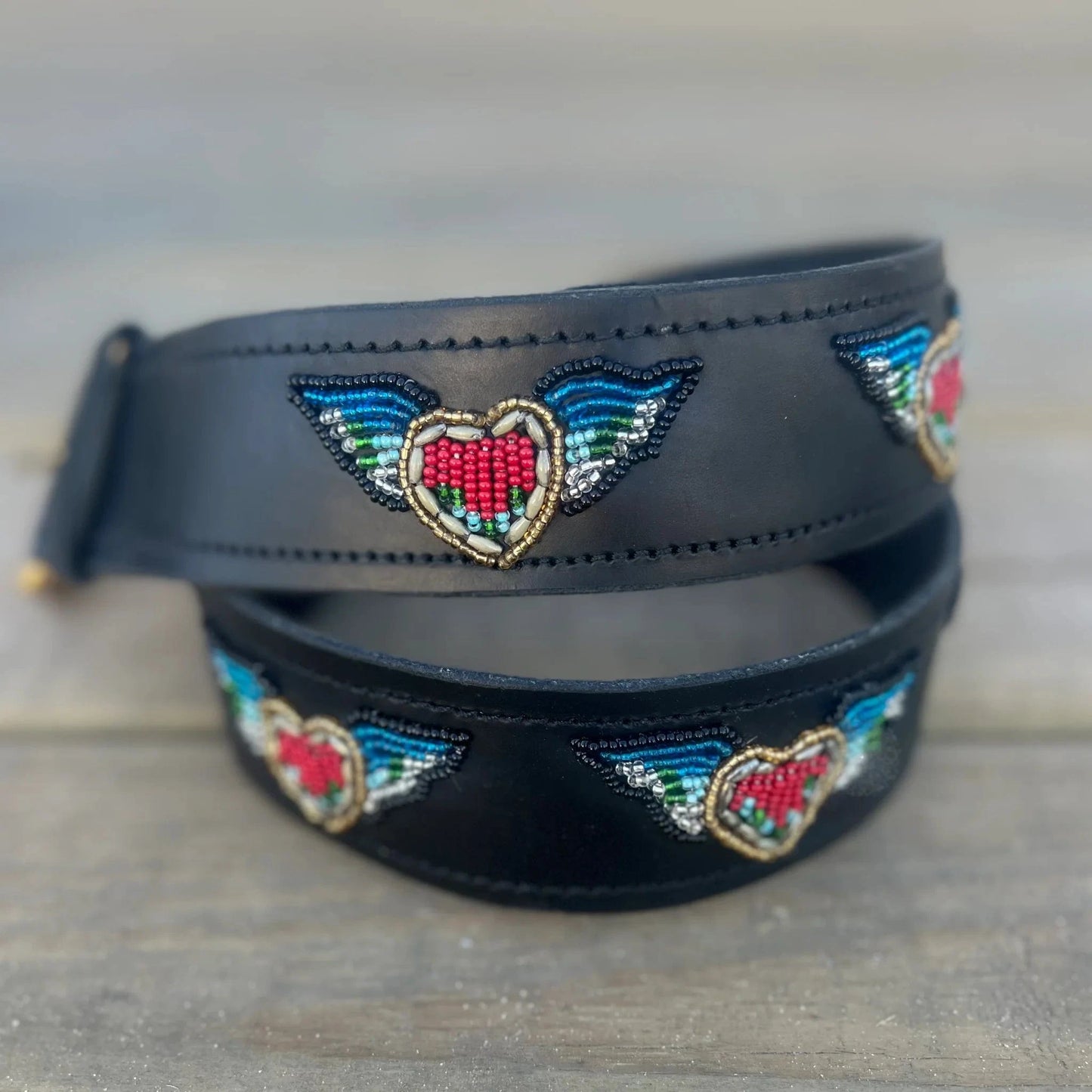 Zinj Designs Belt Heart with wings Belt- 1.75" Beaded Assorted Designs XXS equestrian team apparel online tack store mobile tack store custom farm apparel custom show stable clothing equestrian lifestyle horse show clothing riding clothes Belt- 1.75" Beaded Assorted Designs XXS horses equestrian tack store