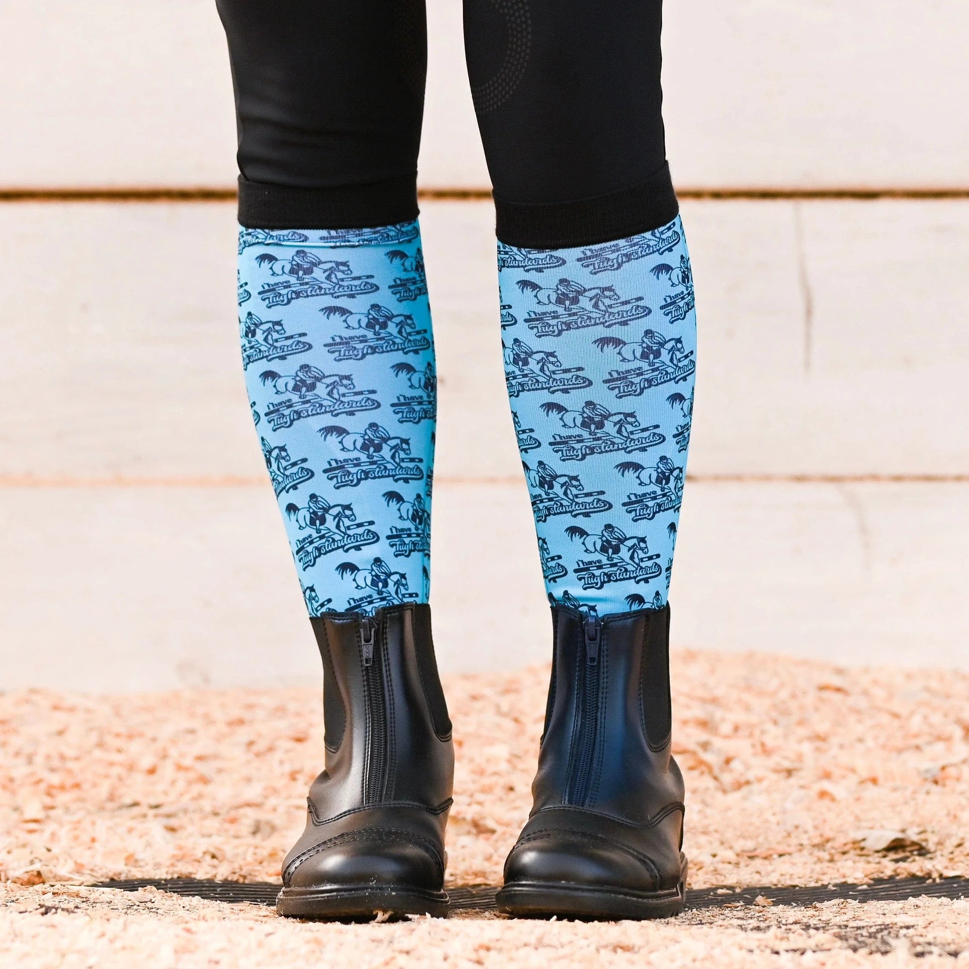 dreamers & schemers Boot Sock Dreamers & Schemers- High Standards equestrian team apparel online tack store mobile tack store custom farm apparel custom show stable clothing equestrian lifestyle horse show clothing riding clothes Unicorns & Fluffy Clouds Horse Riding  Boot Socks horses equestrian tack store