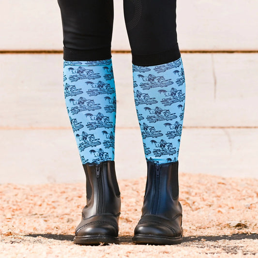 dreamers & schemers Boot Sock Dreamers & Schemers- High Standards equestrian team apparel online tack store mobile tack store custom farm apparel custom show stable clothing equestrian lifestyle horse show clothing riding clothes Unicorns & Fluffy Clouds Horse Riding  Boot Socks horses equestrian tack store
