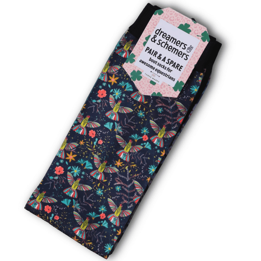dreamers & schemers Boot Sock Dreamers & Schemers- Hummering equestrian team apparel online tack store mobile tack store custom farm apparel custom show stable clothing equestrian lifestyle horse show clothing riding clothes Unicorns & Fluffy Clouds Horse Riding  Boot Socks horses equestrian tack store
